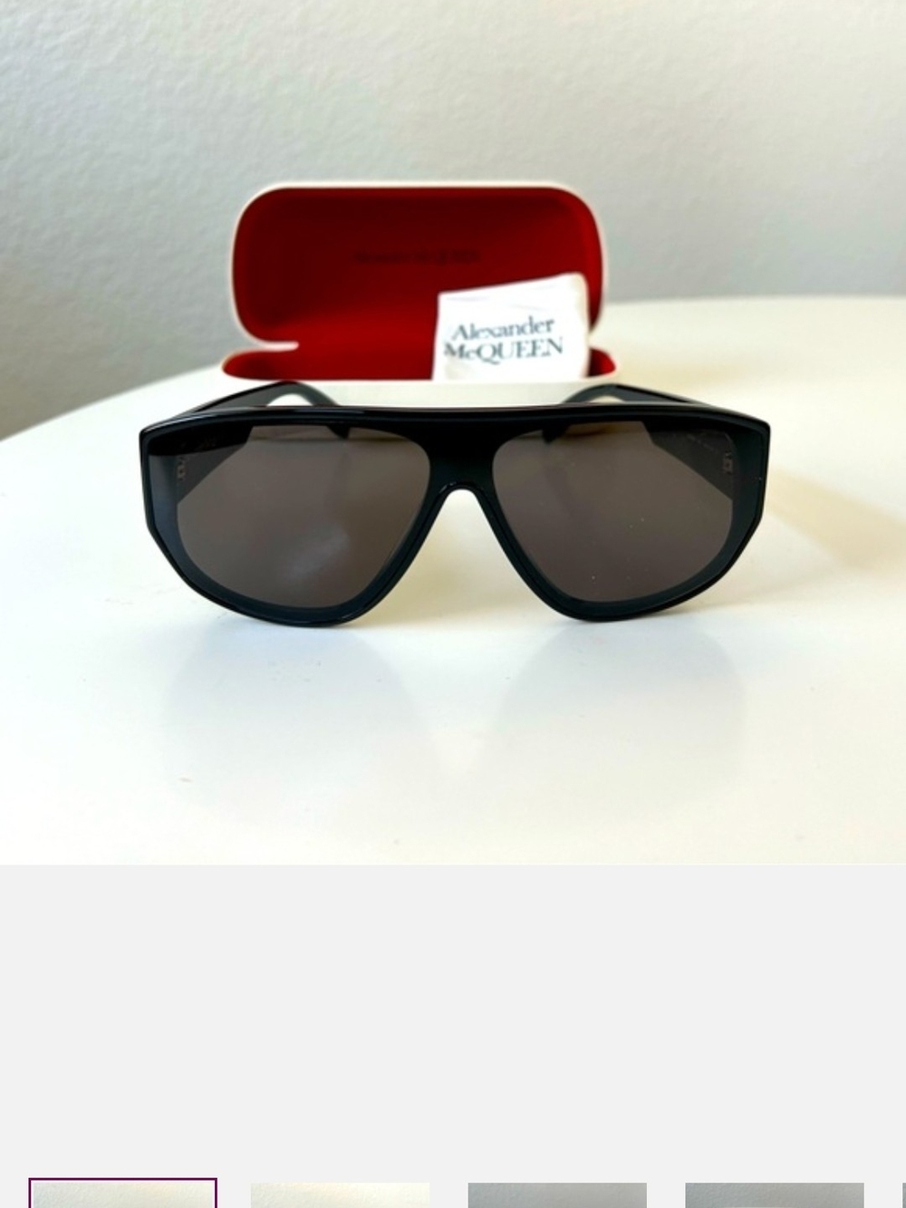 Alexander McQueen Black Shield Sunglasses Women
